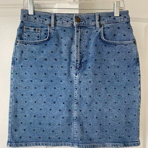 & Other Stories Denim Polka Dot Skirt